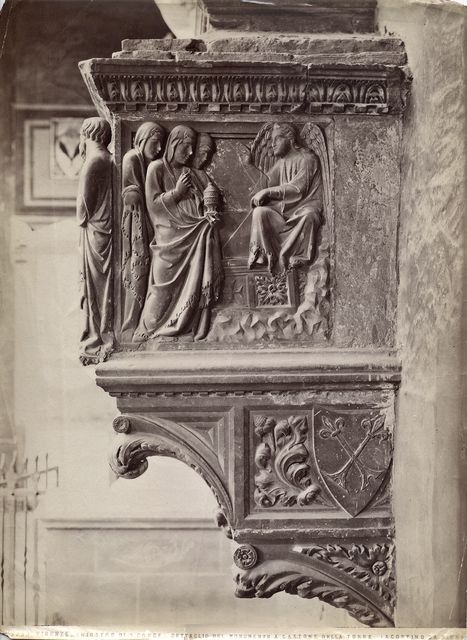 Alinari, Fratelli — Firenze - Chiostro di S. Croce - Dettaglio del monumento a Gastone della Torre (Agostino da Siena) — particolare